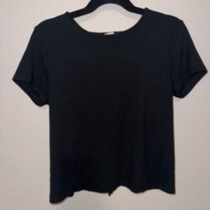 Garage Open Tie-Back Black Top (XS)